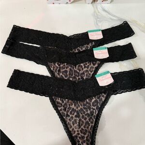 Temptations Black and Leopard Print Lace Panty Trio